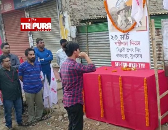 Left Youth Wings observed Martyrs Day remembering Indian Freedom Fighters Bhagat Singh, Sukhdev and Rajguru Left Youth Wings observed Martyrs Day remembering Indian Freedom Fighters Bhagat Singh, Sukhdev and Rajguru